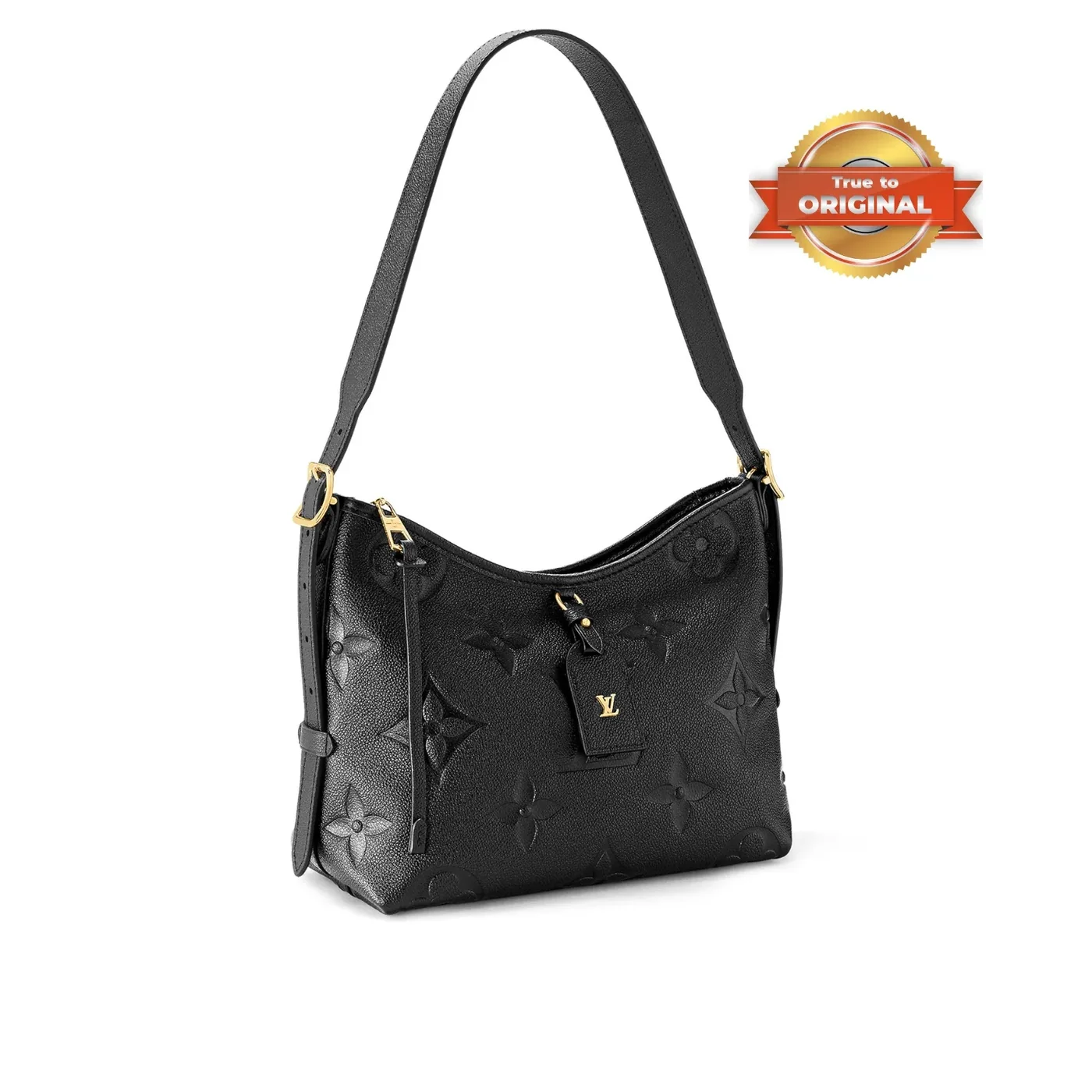 Louis Vuitton CarryAll PM Shoulder Bag in Black Gold Hardware