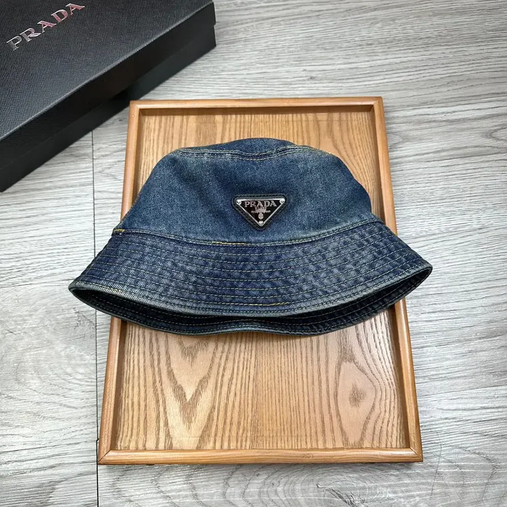 Prada Denim Bucket Hat for Unisex in Blue Prada Denim Bucket Hat for Unisex in Blue