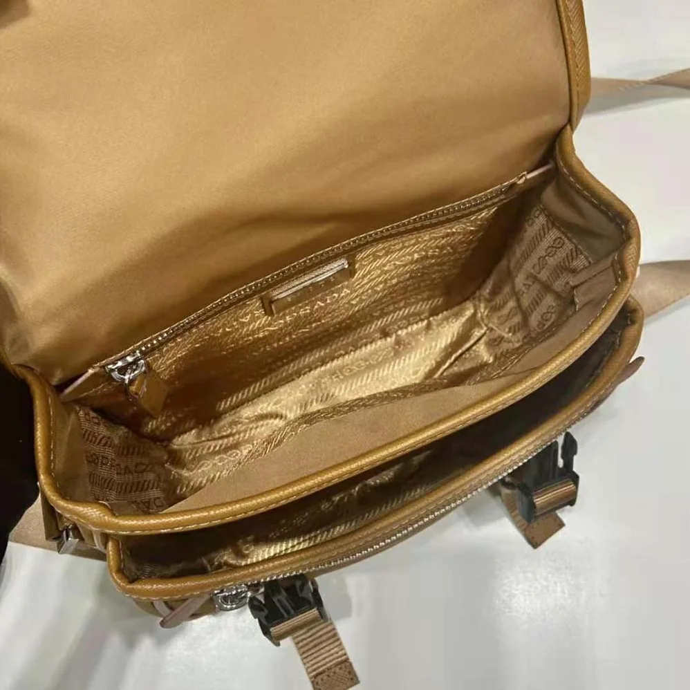 Prada Re-Nylon and Saffiano Leather Shoulder Bag for Men in Brown Prada Re-Nylon and Saffiano Leather Shoulder Bag for Men in Brown