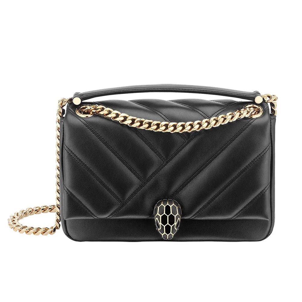 Bvlgari Serpenti Cabochon Shoulder Bag for Women in Black Bvlgari Serpenti Cabochon Shoulder Bag for Women in Black