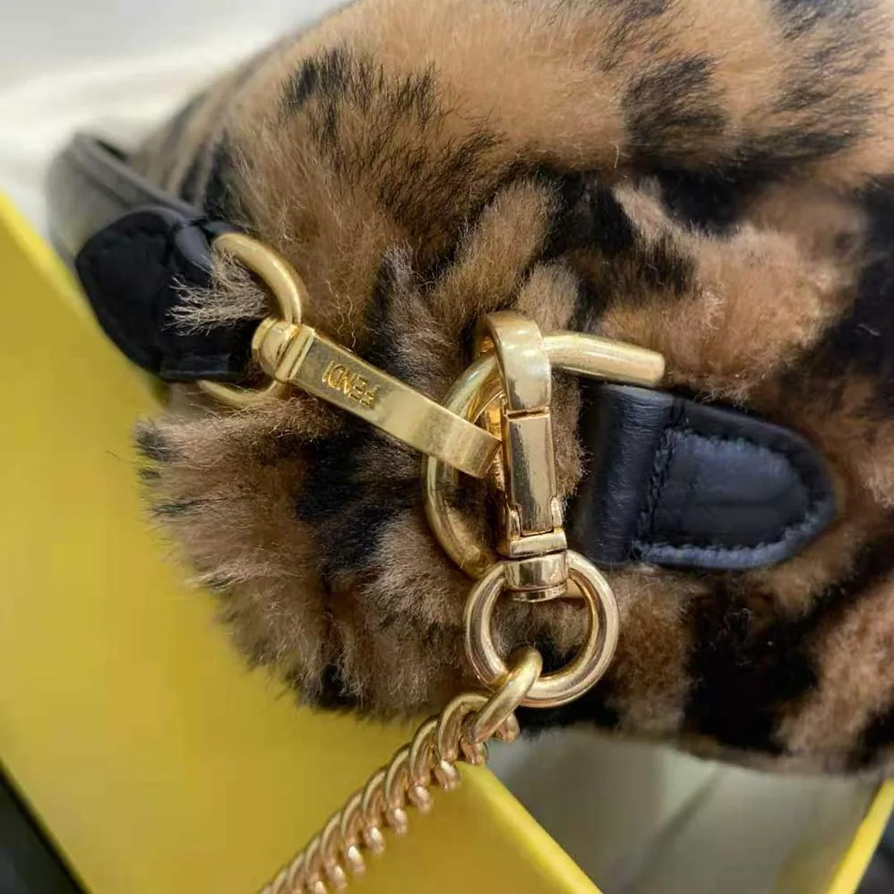 Fendi Mini Baguette Brown Sheepskin Bag for Women Fendi Mini Baguette Brown Sheepskin Bag for Women