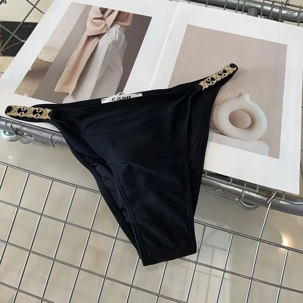 Celine Triomphe Triangle Top / Swimsuit Bottom in Matte Jersey 2X24M152C.38NO for Women