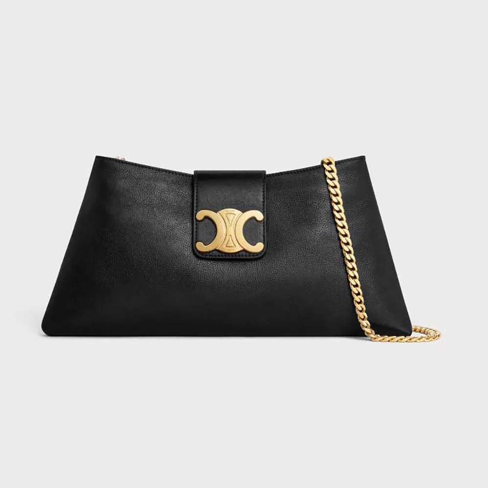 Celine Wiltern Clutch Triomphe Soft in Smooth Calfskin for Women in Black Celine Wiltern Clutch Triomphe Soft in Smooth Calfskin for Women in Black