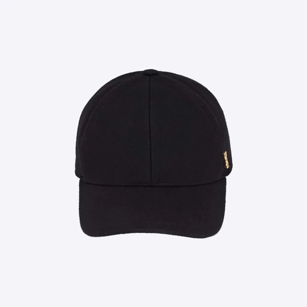 Saint Laurent YSL Baseball Cap Cassandre in Felt for Women in Black Saint Laurent YSL Baseball Cap Cassandre in Felt for Women in Black
