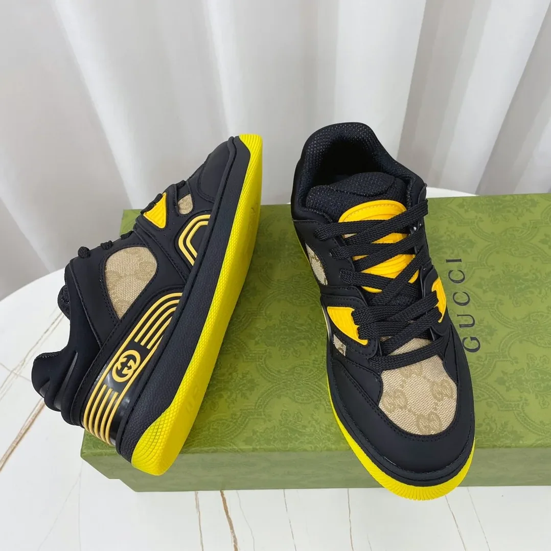 Gucci GG Basket Sneaker Black And Yellow for Men