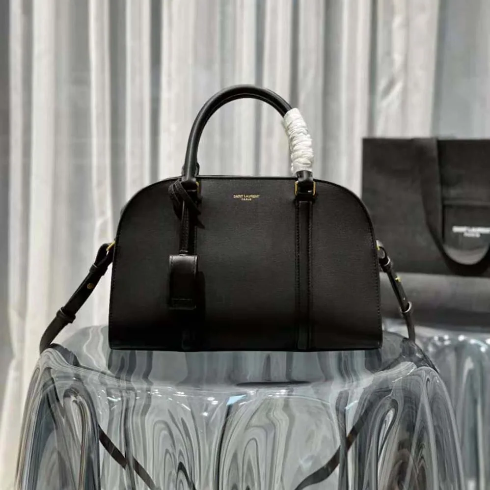 Saint Laurent YSL Lock Baby Duffle in Smooth Leather for Women in Black