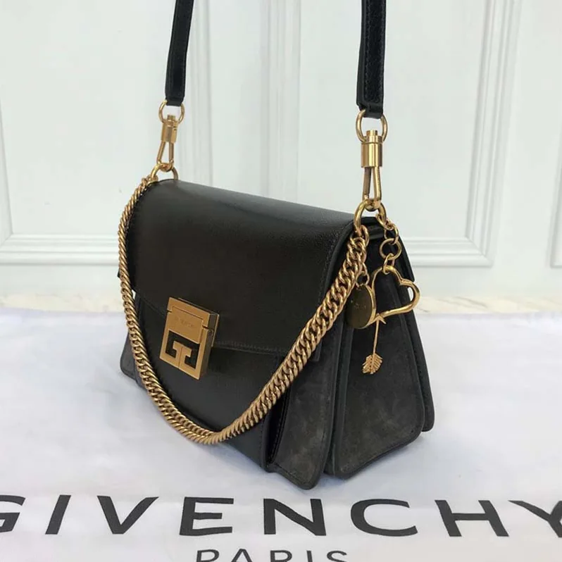 Givenchy Small Gv3 Bag in Leather and Suede for Women in Black Givenchy Small Gv3 Bag in Leather and Suede for Women in Black