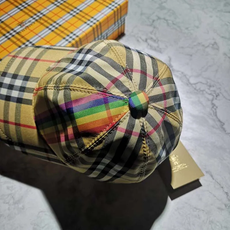 Burberry Rainbow Vintage Check Baseball Cap for Unisex
