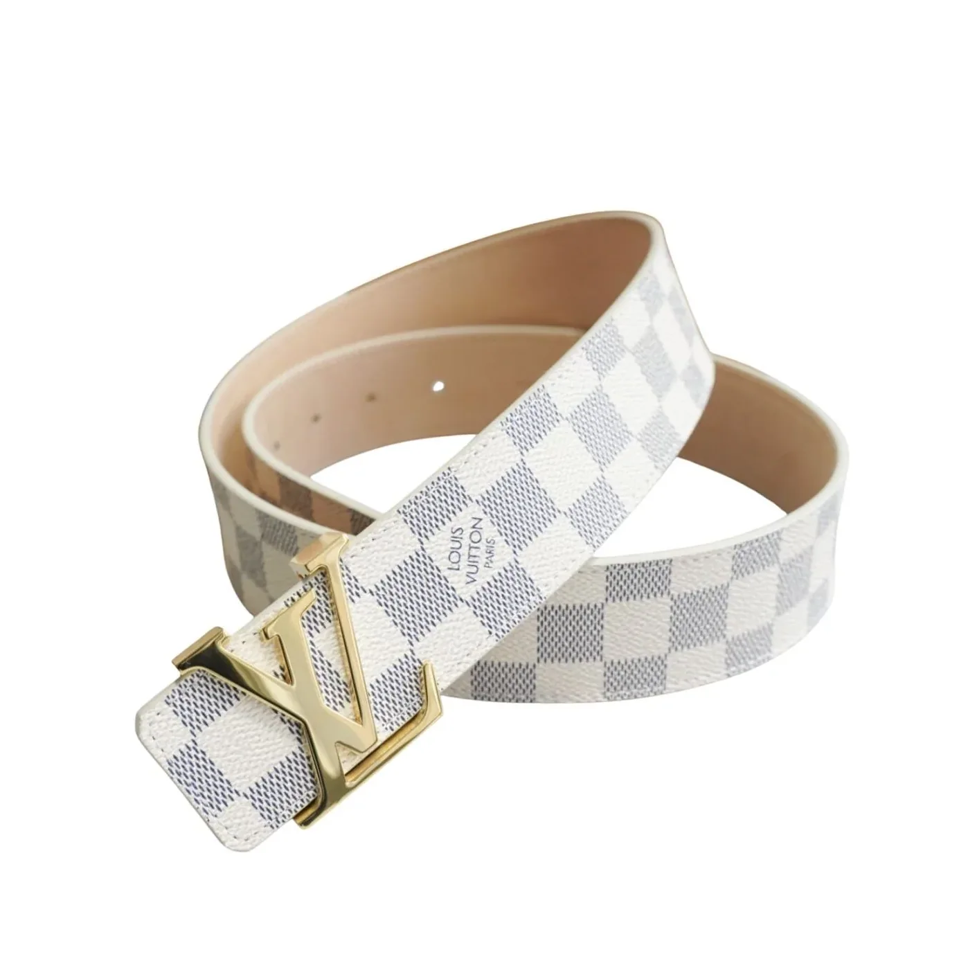Louis Vuitton LV Initiales Damier Azur Canvas Belt Grey