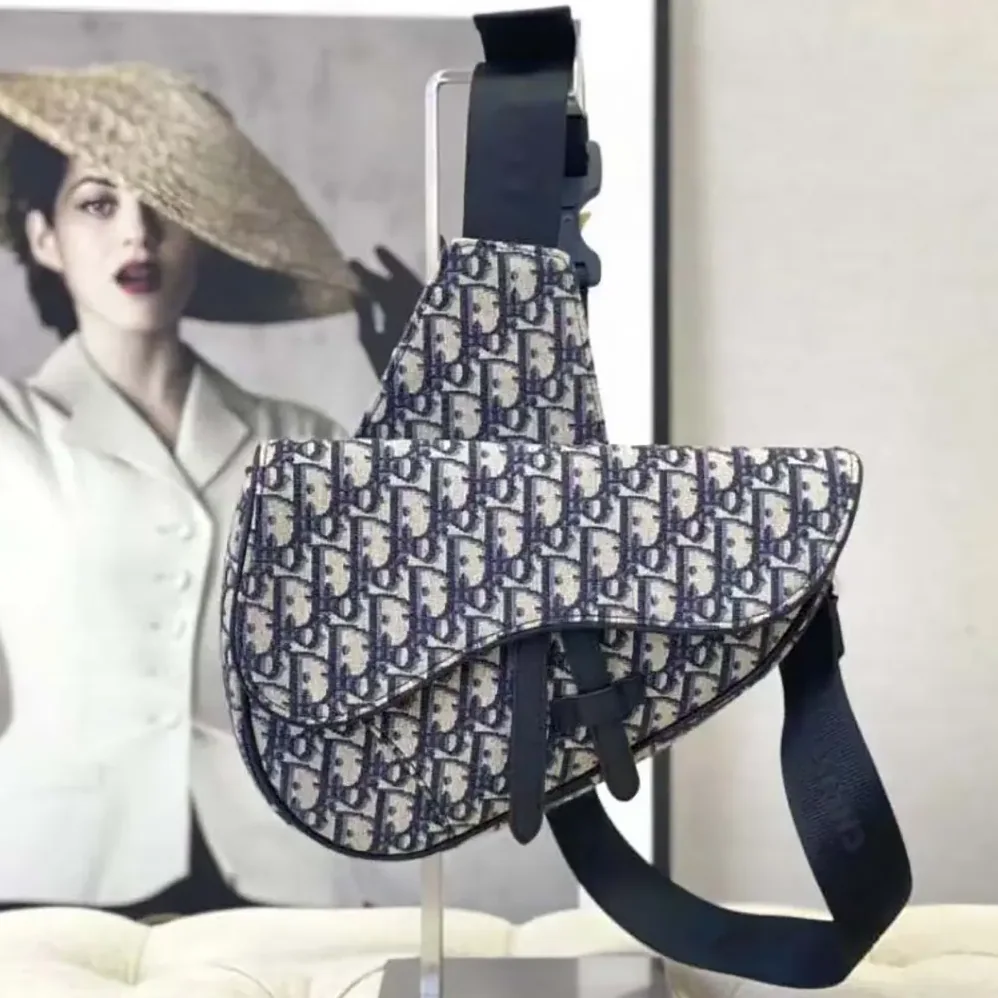 Dior Saddle Bag Beige and Black Dior Oblique Jacquard for Men Dior Saddle Bag Beige and Black Dior Oblique Jacquard for Men