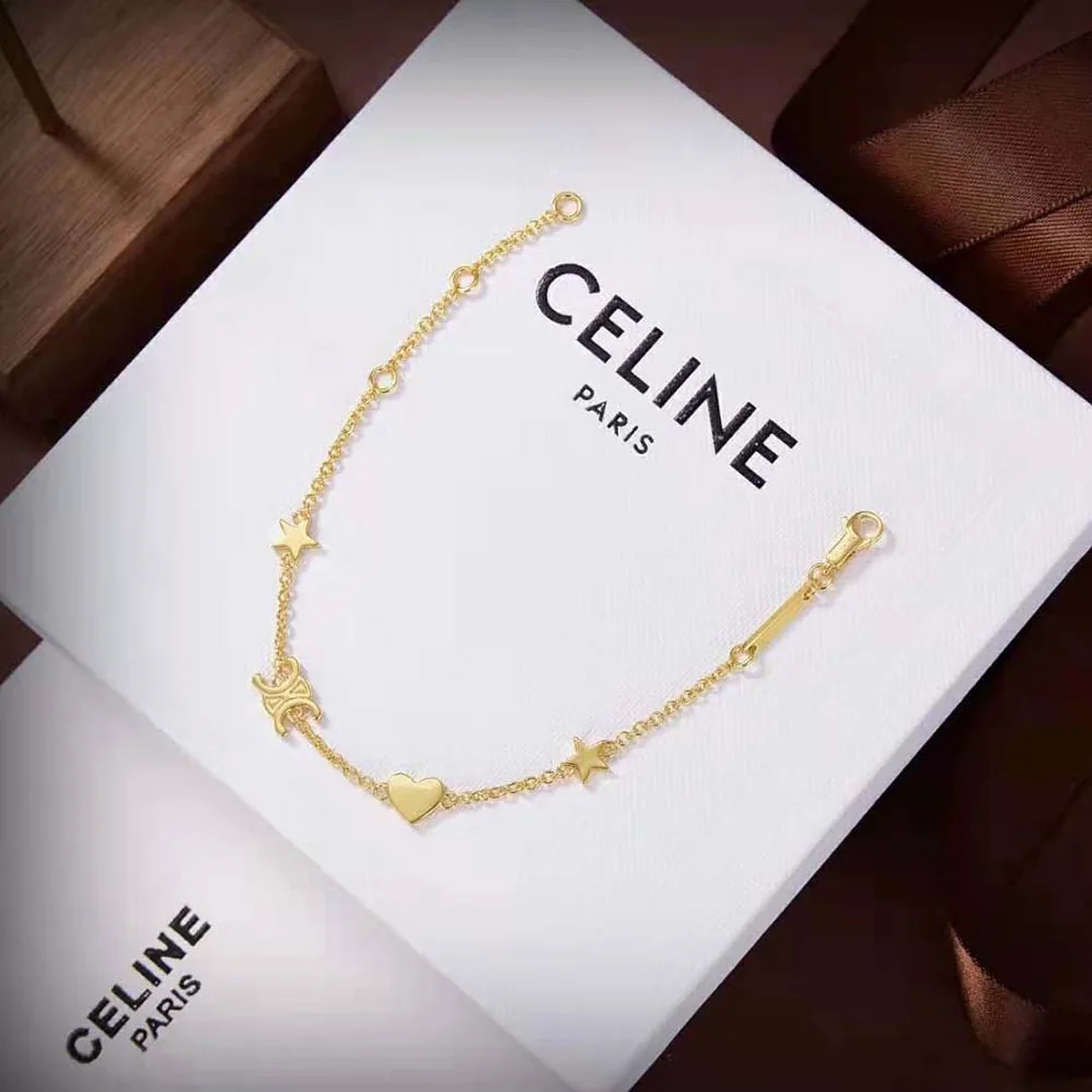 Celine Maillon Triomphe Multi Motifs Bracelet in Brass with Gold Finish for Women