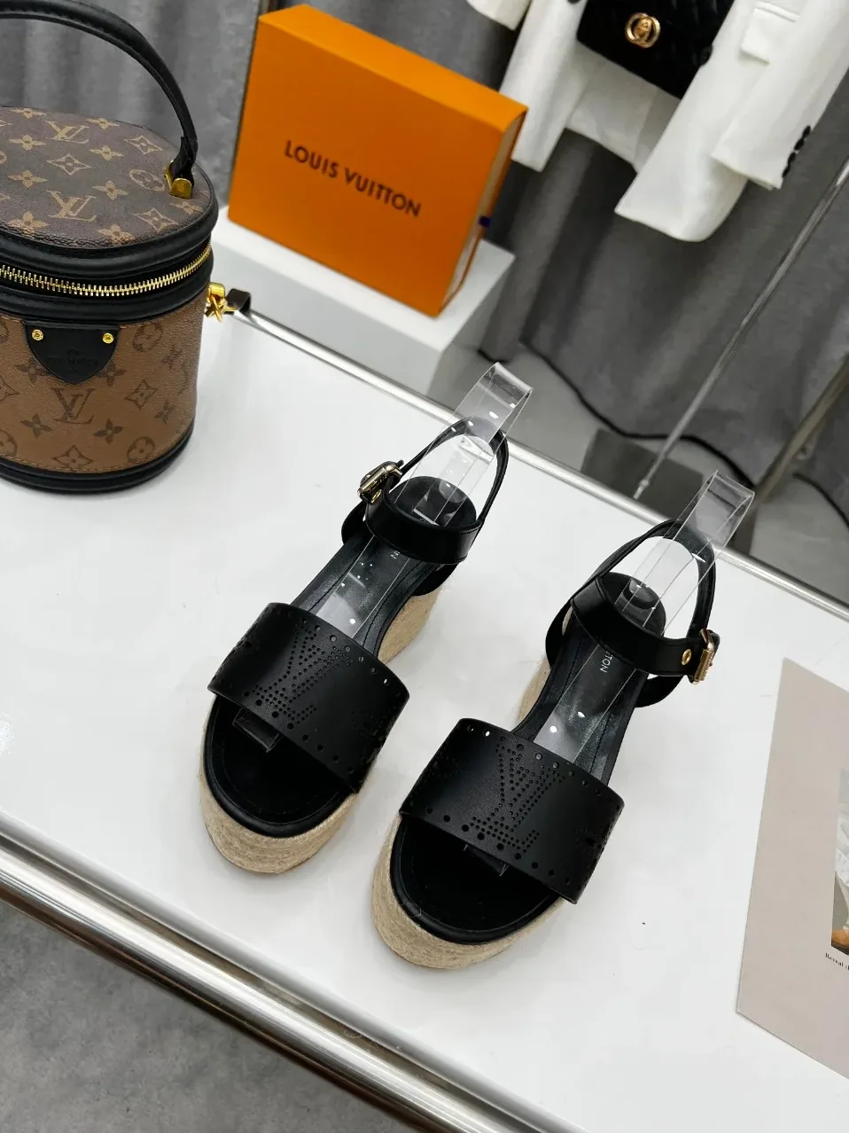 Louis Vuitton Starboard Wedge Sandal Black for Women