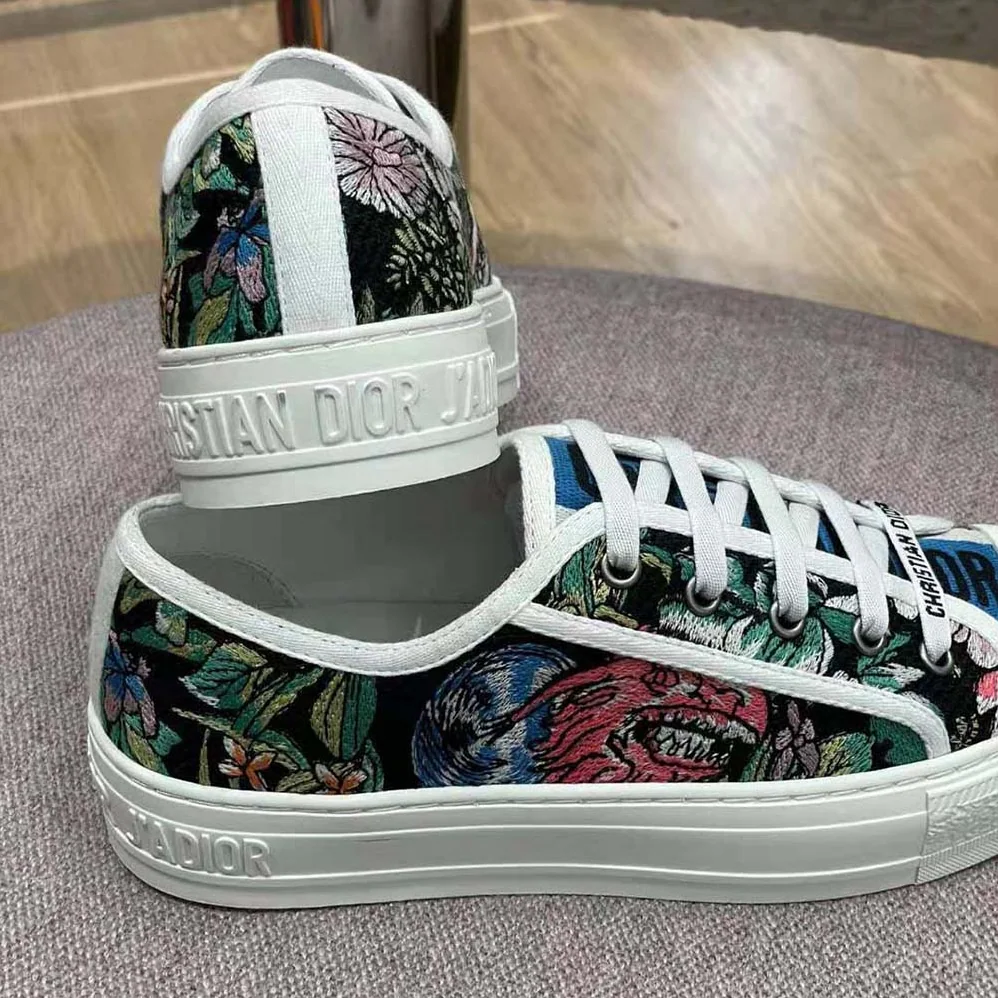 Dior Walk N Dior Sneaker Black Multicolor D for Women in Constellation Embroidered Cotton