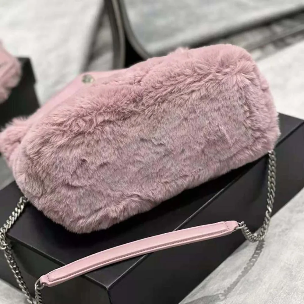 Saint Laurent YSL Puffer Small Bag in Merino Shearling and Lambskin for Women Saint Laurent YSL Puffer Small Bag in Merino Shearling and Lambskin for Women