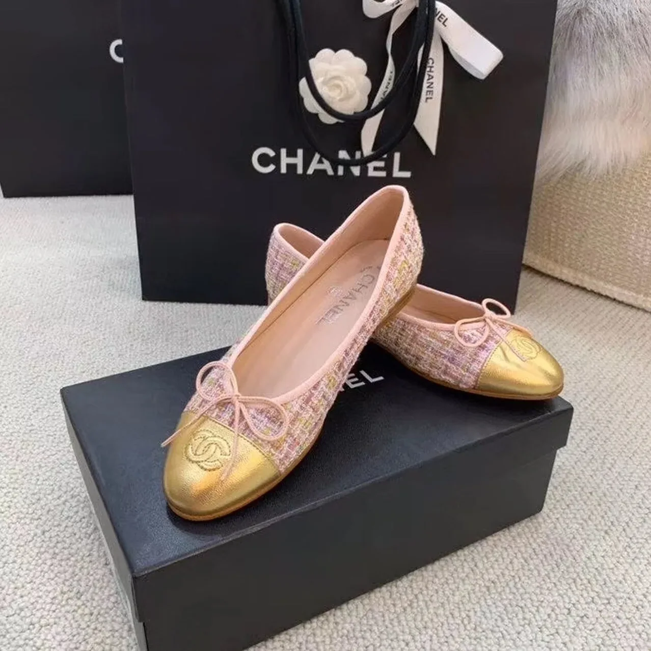 Chanel Ballerina Logo Shoes Black Chanel Ballerina Logo Shoes Black