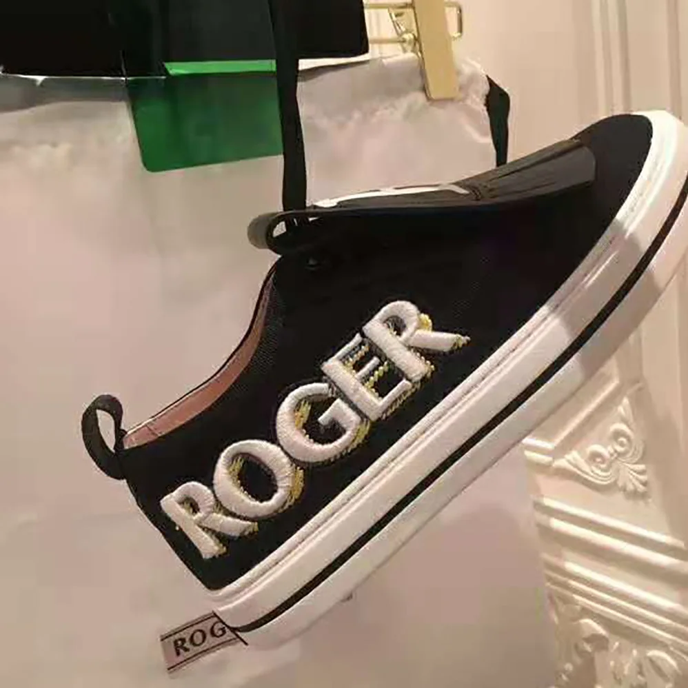Roger Vivier Call Me Vivier Patch Sneakers for Women in Black