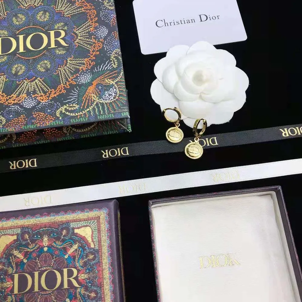 Dior Petit CD Earrings Gold for Women in Finish Metal