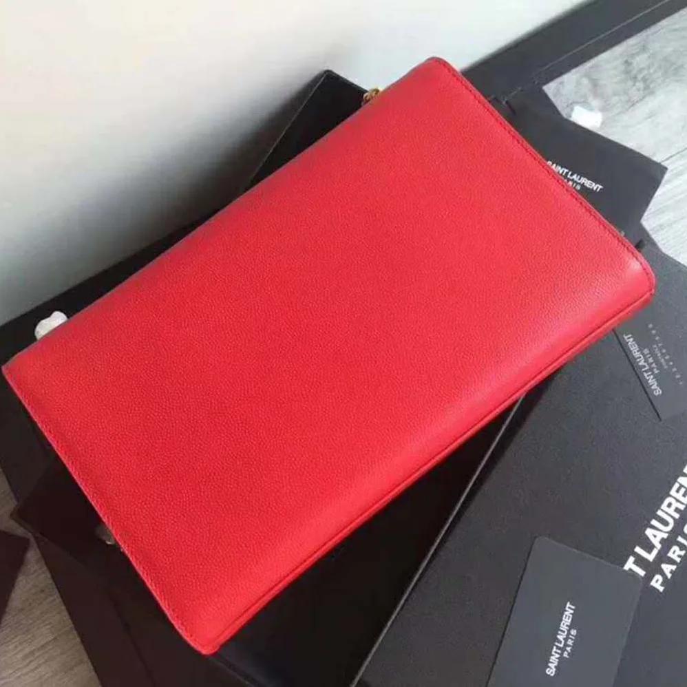 Saint Laurent YSL Kate Medium Grain De Poudre Embossed for Women in Red Saint Laurent YSL Kate Medium Grain De Poudre Embossed for Women in Red