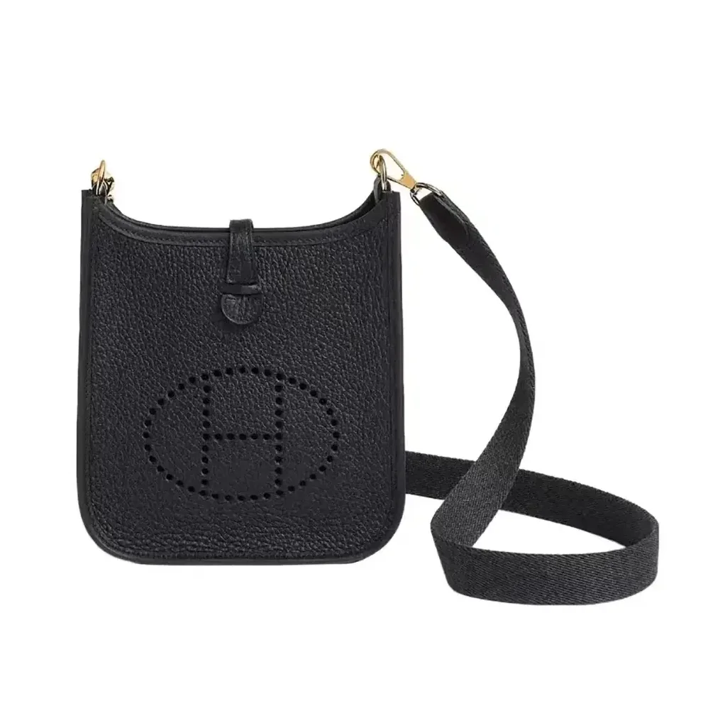 Hermes Evelyne 16 Amazone in Clemence Leather for Women in Black/Gold
