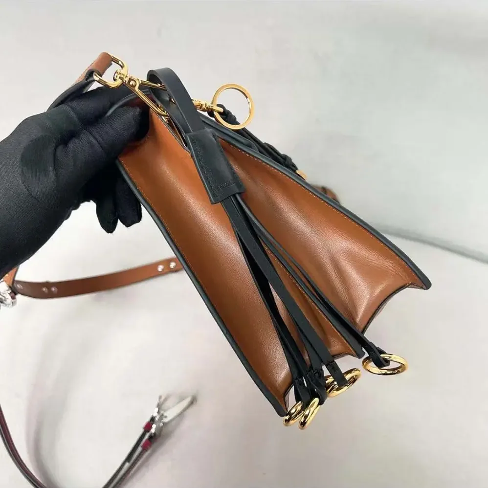 Prada Soft Sound Large Leather Shoulder Bag with Charms for Women in Brown