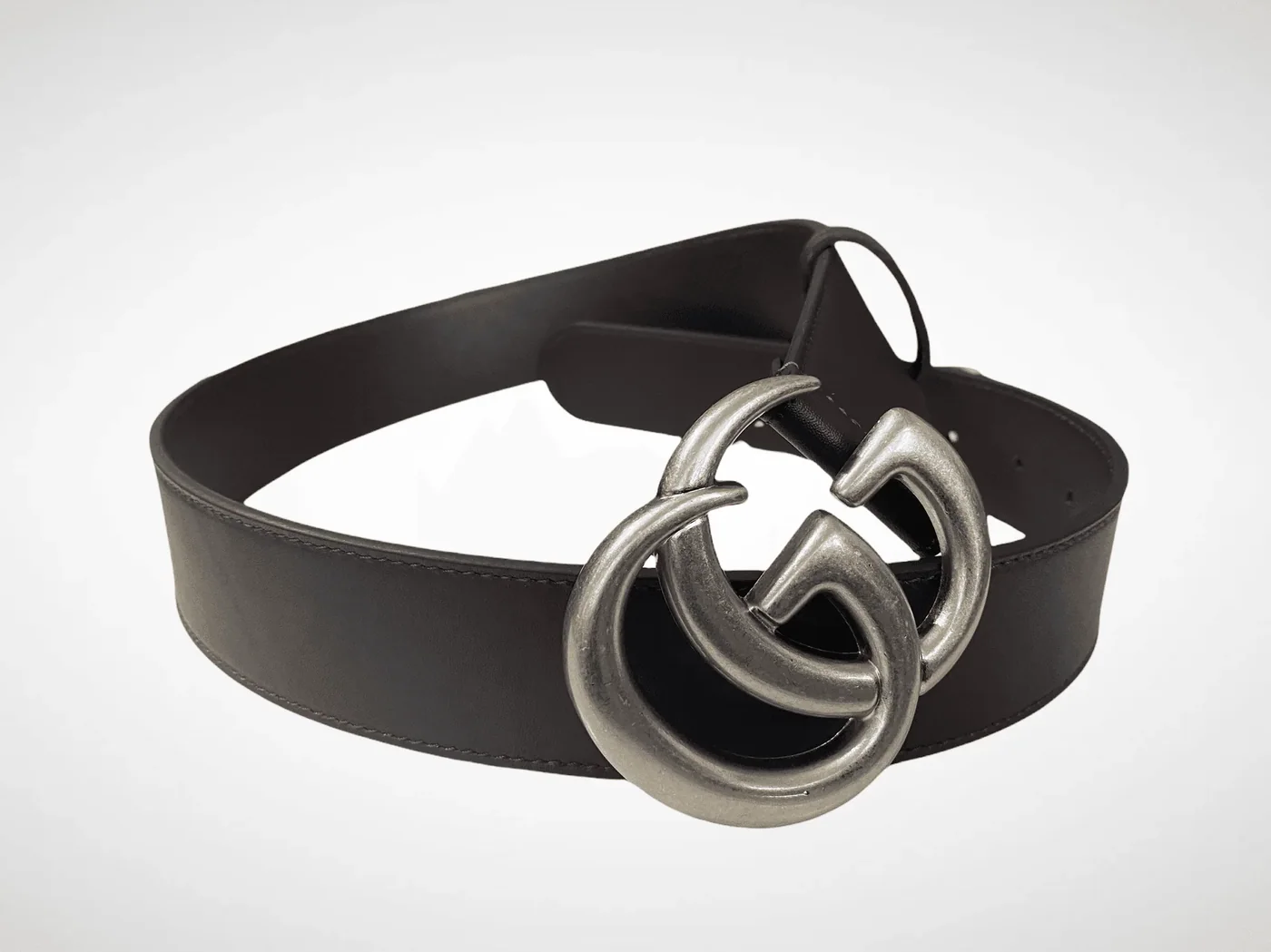 Dark Brown Leather Belt SiAmazinger Buckle