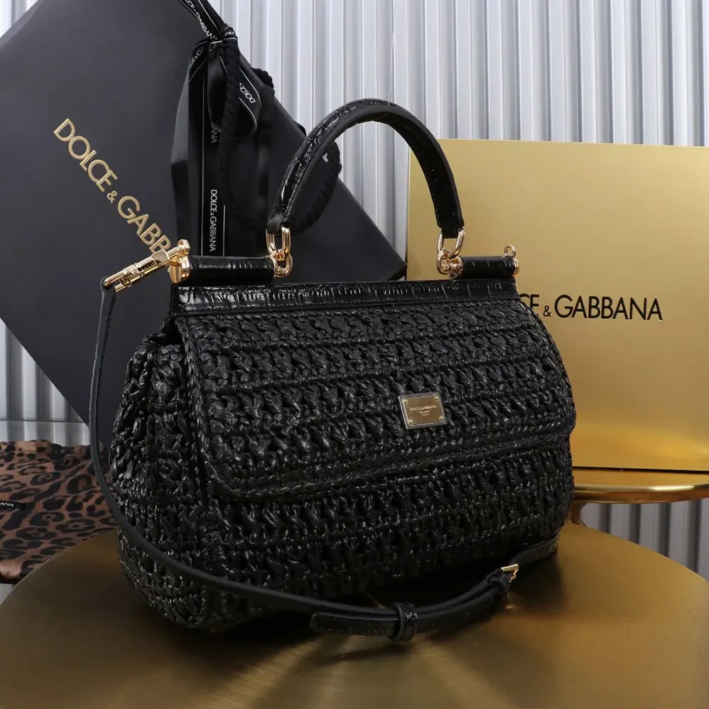 Dolce Gabbana D&G Elongated Sicily Handbag for Women in Black Dolce Gabbana D&G Elongated Sicily Handbag for Women in Black