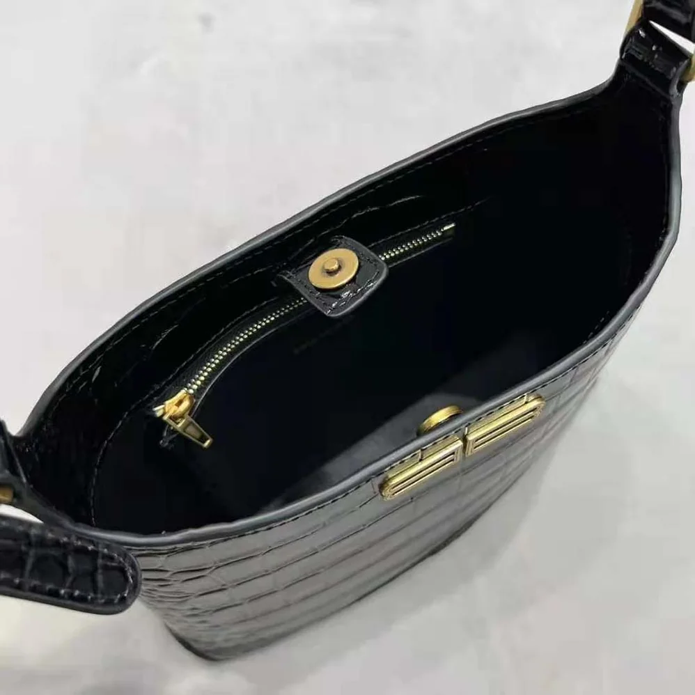 Balenciaga XX Small Hobo Bag Crocodile Embossed in Black for Women Balenciaga XX Small Hobo Bag Crocodile Embossed in Black for Women
