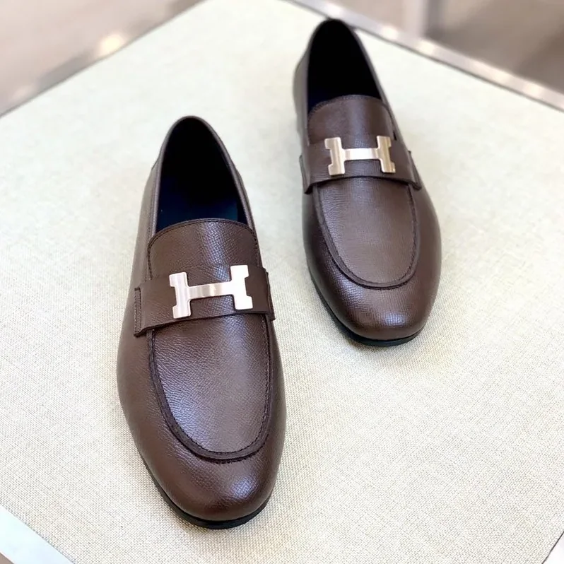 Hermes Paris Loafers Brown