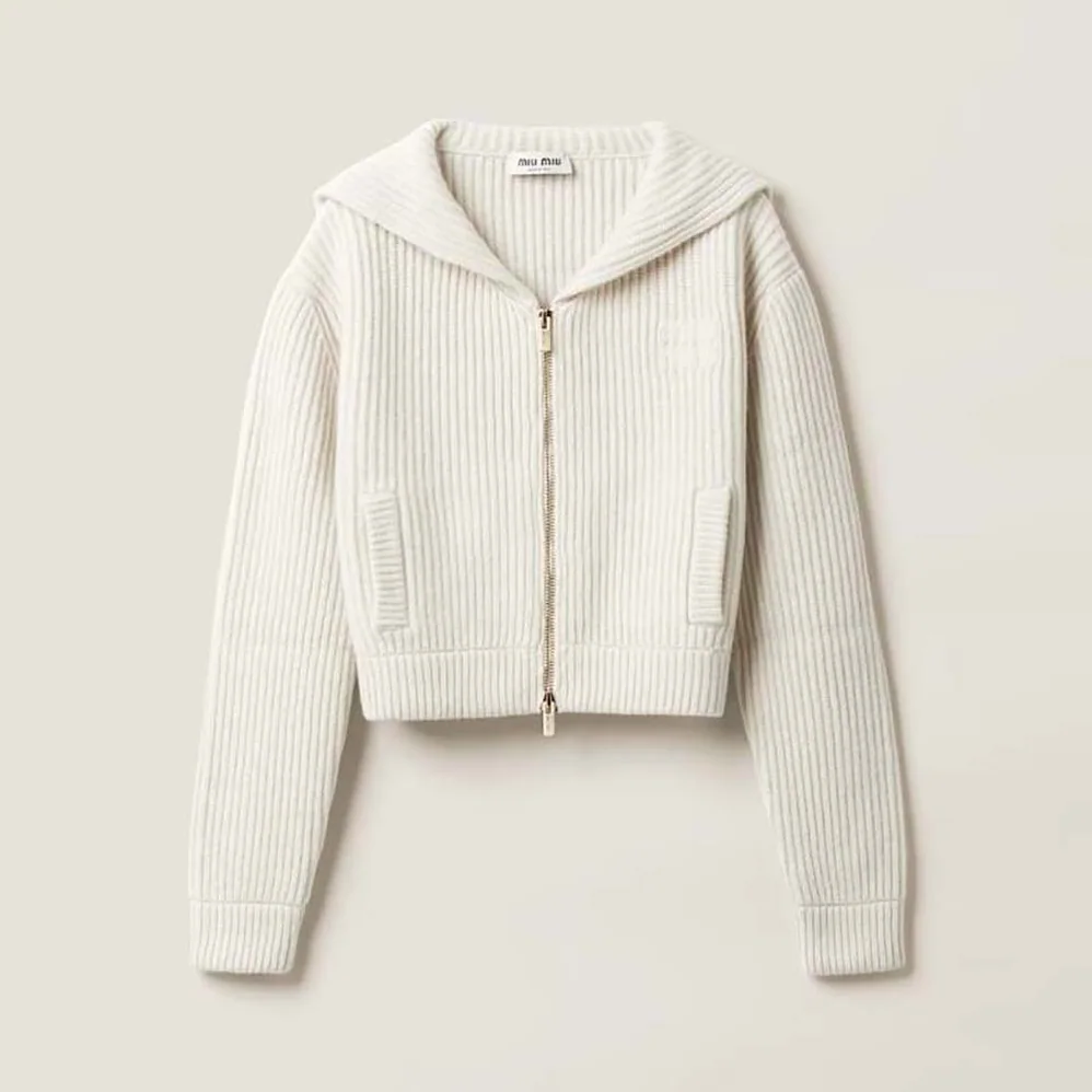 Miu Miu Wool and Cashmere Knit Cardigan-MMF846 for Women Miu Miu Wool and Cashmere Knit Cardigan-MMF846 for Women