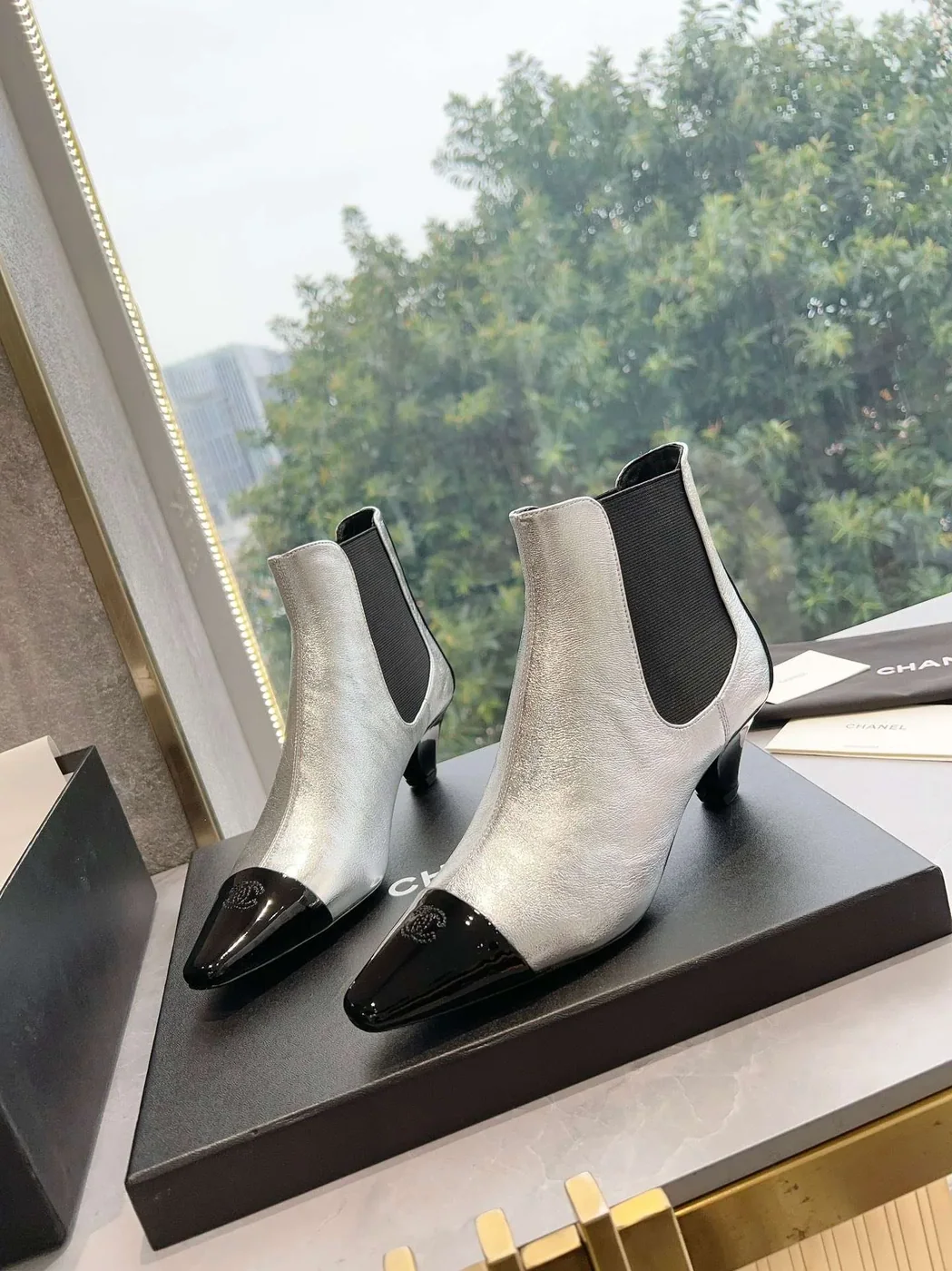 Chanel Martin Loafer Boot Silver Chanel Martin Loafer Boot Silver