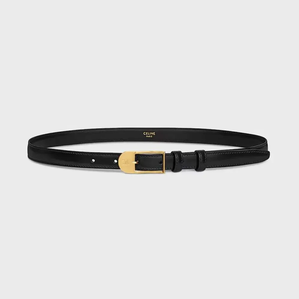 Celine Bc-25 18mm Belt In Taurillon Leather for Women in Black Celine Bc-25 18mm Belt In Taurillon Leather for Women in Black