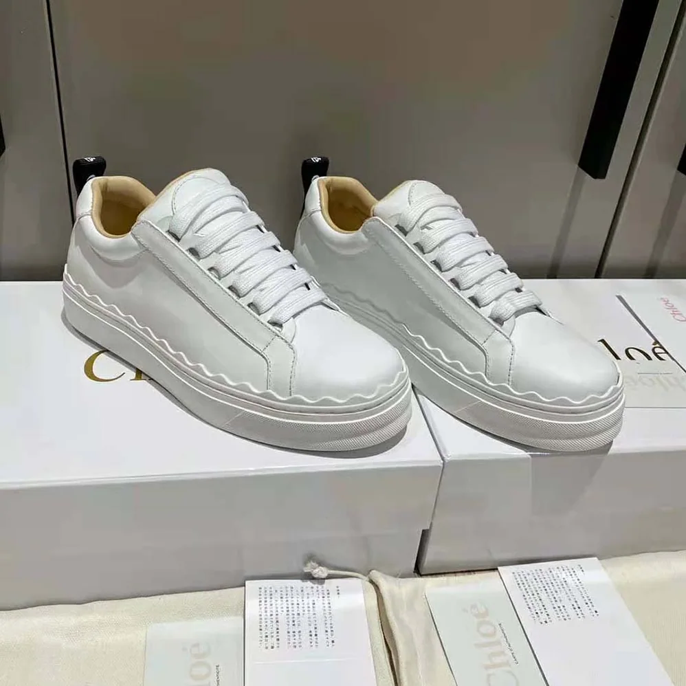 Chloe Lauren Sneaker in Smooth Calfskin for Women in White Chloe Lauren Sneaker in Smooth Calfskin for Women in White