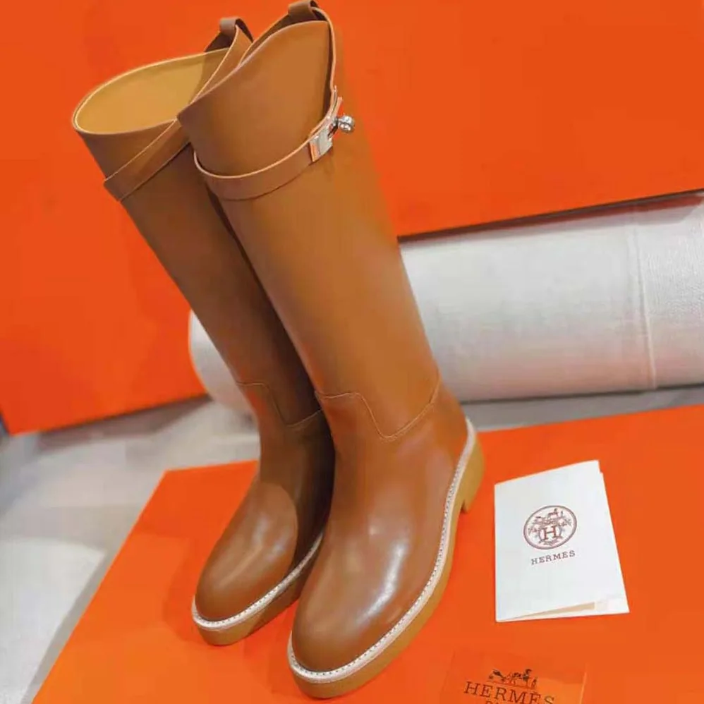 Hermes Jumping Boot in Heritage Calfskin for Women in Brown