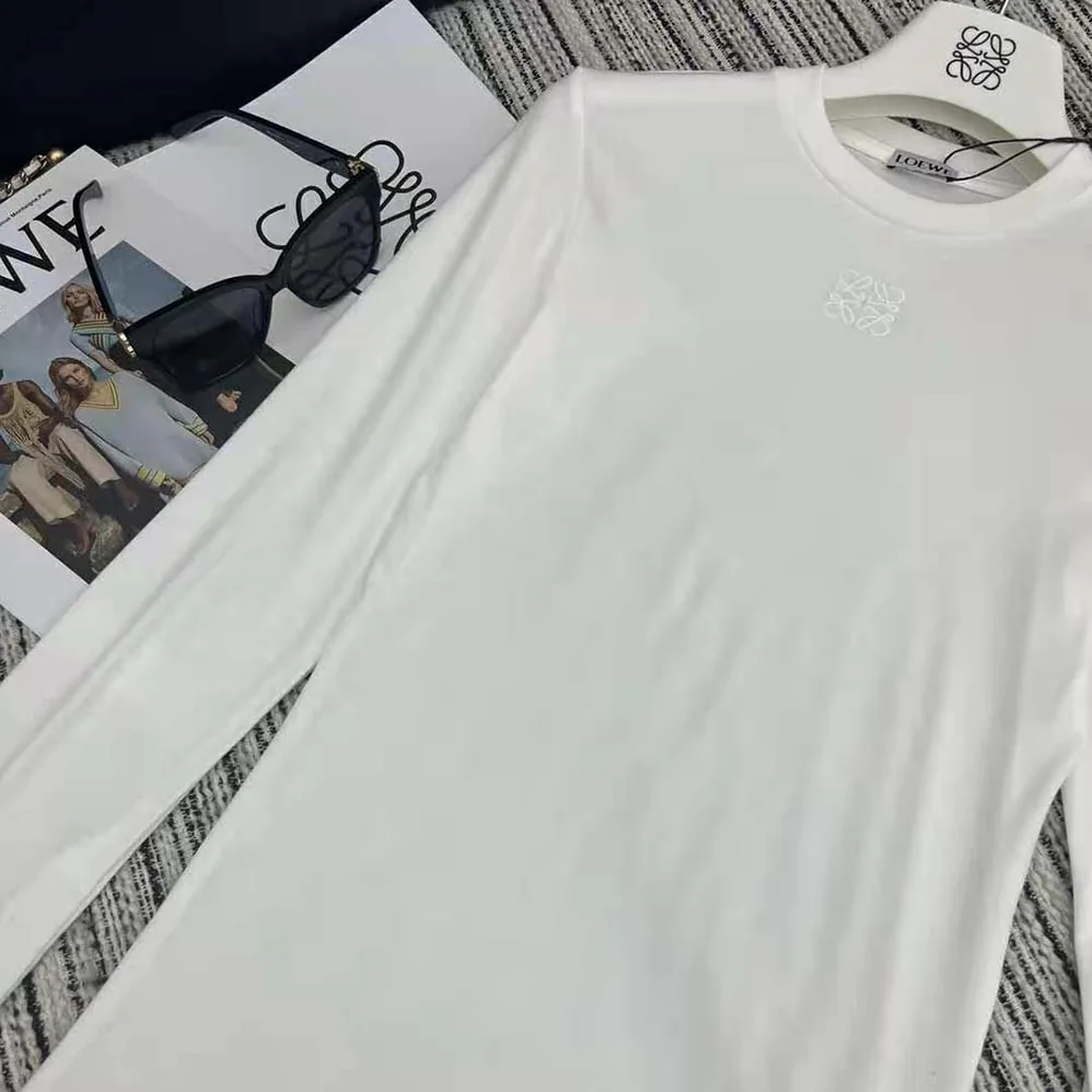 Loewe Long Sleeve Top in Modal for Women in White Loewe Long Sleeve Top in Modal for Women in White