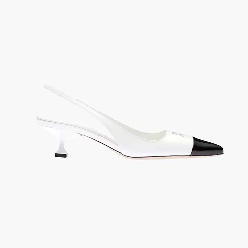 Miu Miu Patent Leather Pump in 45 mm Heel Height for Women in White