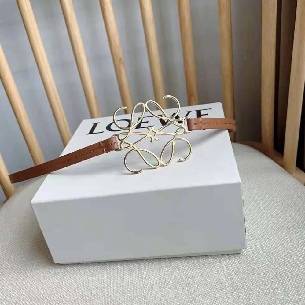 Loewe Anagram Belt in Classic Calfskin for Women in Tan Loewe Anagram Belt in Classic Calfskin for Women in Tan