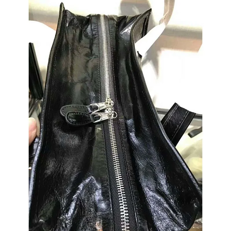 Balenciaga Bazar Large Lambskin Shopping Bag for Women in Black