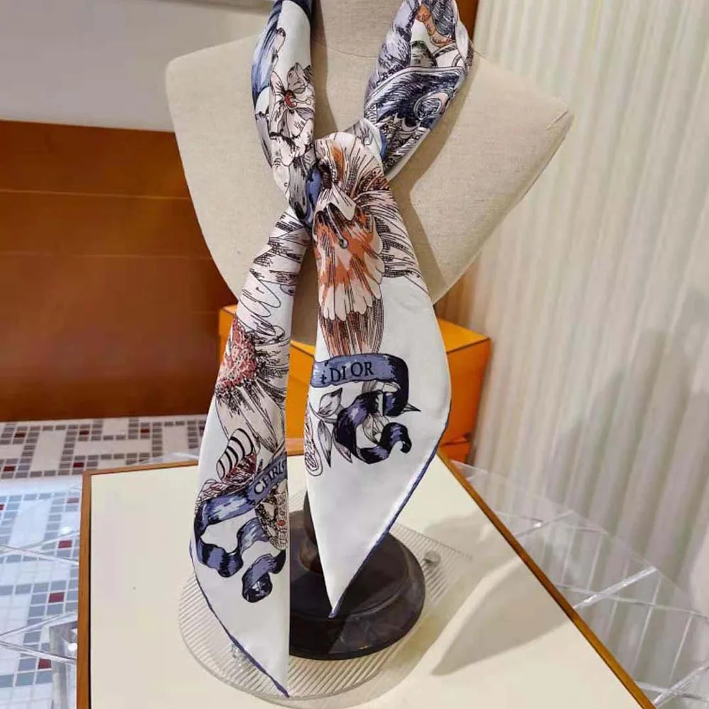 Hermes Sous L Egide De Mars Wash Scarf 90 for Women in Silver Hermes Sous L Egide De Mars Wash Scarf 90 for Women in Silver