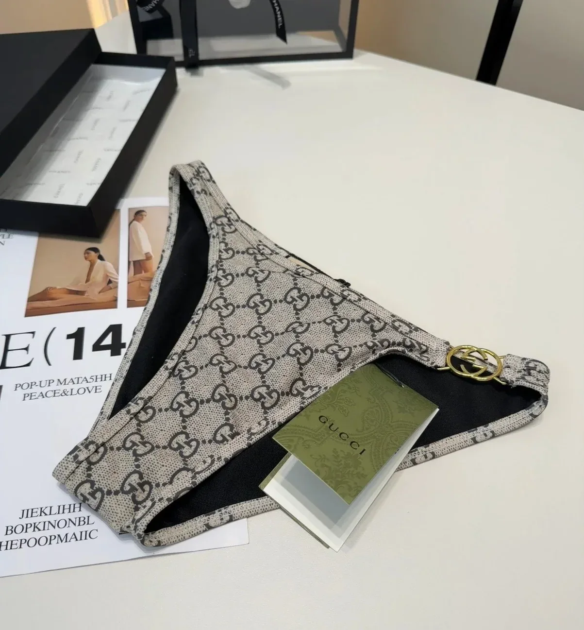 Gucci GG Bikini Beige in Ebony