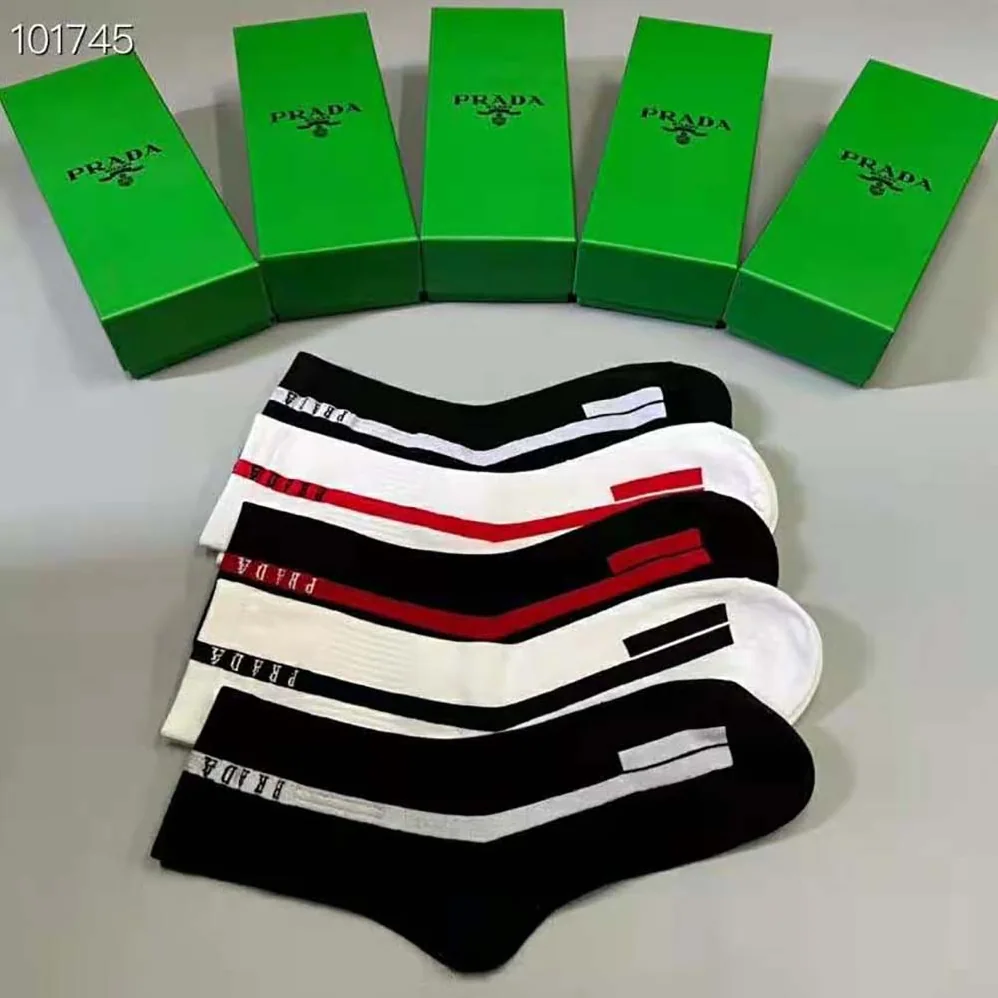 Prada Technical Yarn Ankle Socks for Unisex in Black Prada Technical Yarn Ankle Socks for Unisex in Black