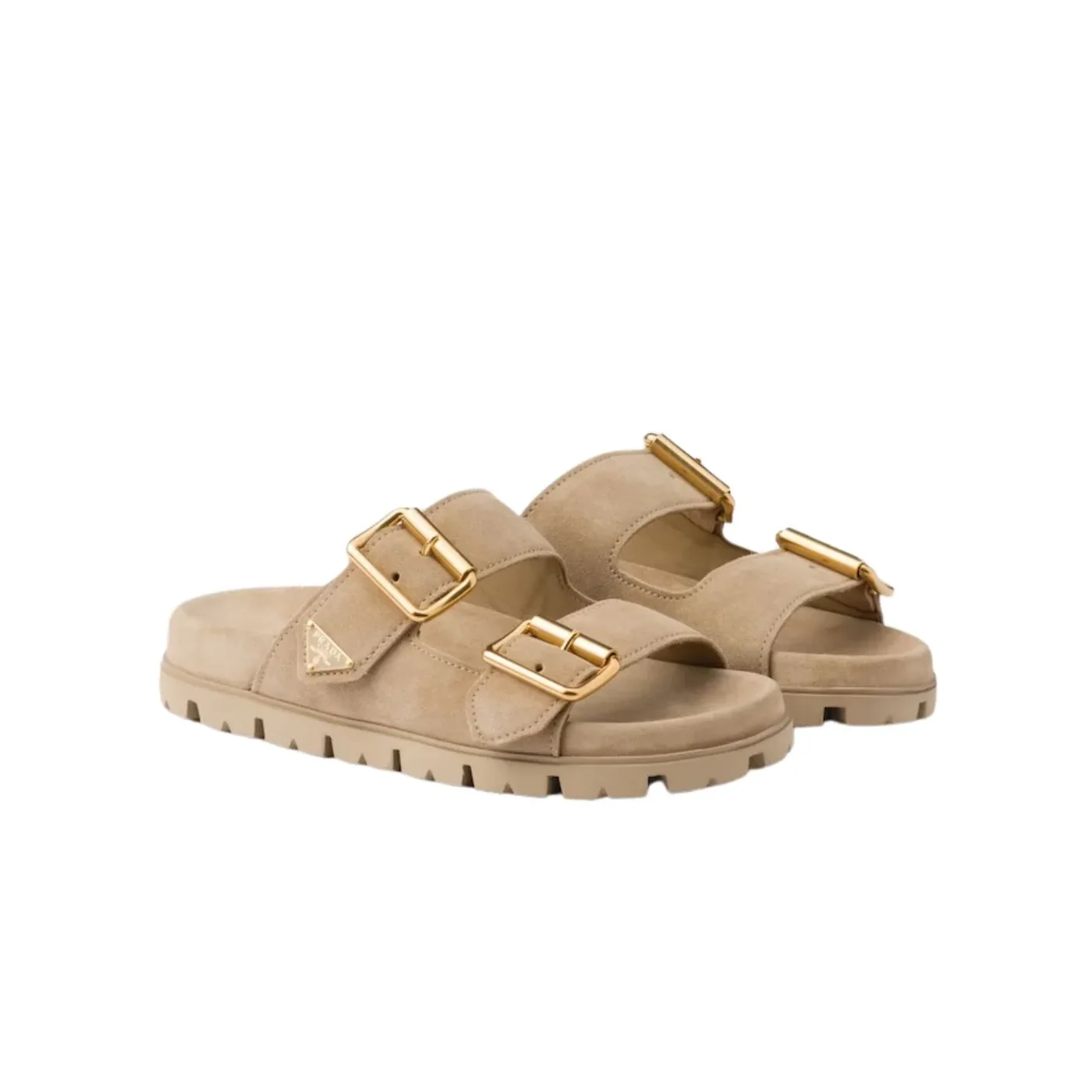 Prada Suede Strap Slides Beige 1XX692_054_F0379_F_020 Prada Suede Strap Slides Beige 1XX692_054_F0379_F_020