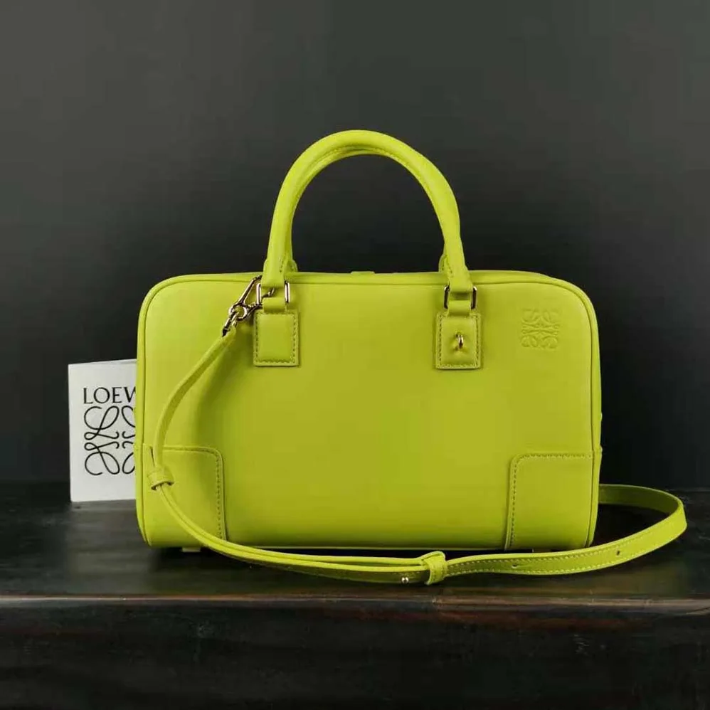 Loewe Amazona 28 Bag in Nappa Calfskin for Women in Lime Loewe Amazona 28 Bag in Nappa Calfskin for Women in Lime