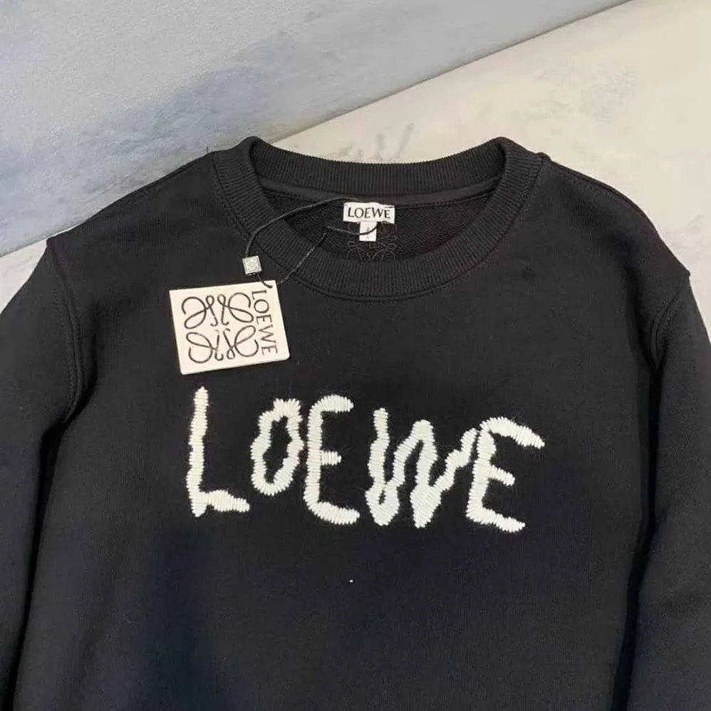 Loewe Embroidered Sweatshirt in Cotton for Women in Black