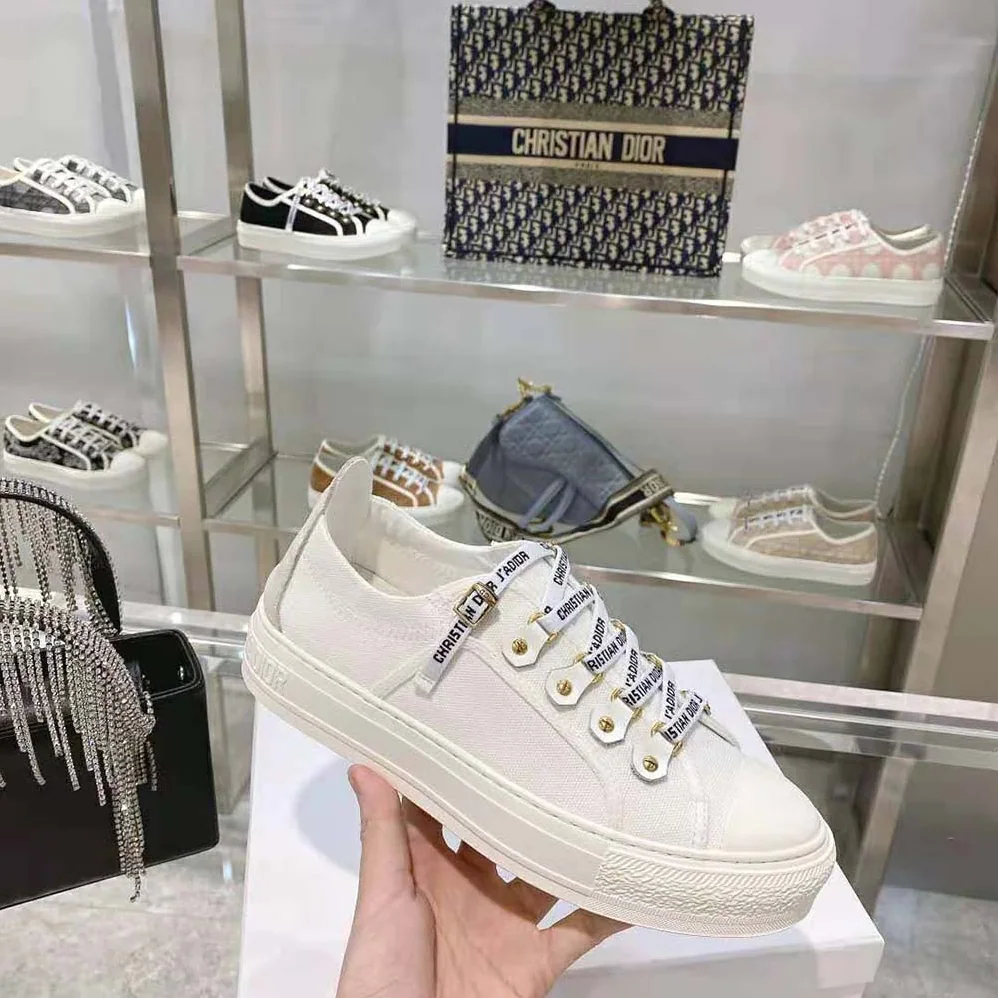 Dior Walk N Dior Sneaker White Canvas and Suede Calfskin for Women Dior Walk N Dior Sneaker White Canvas and Suede Calfskin for Women