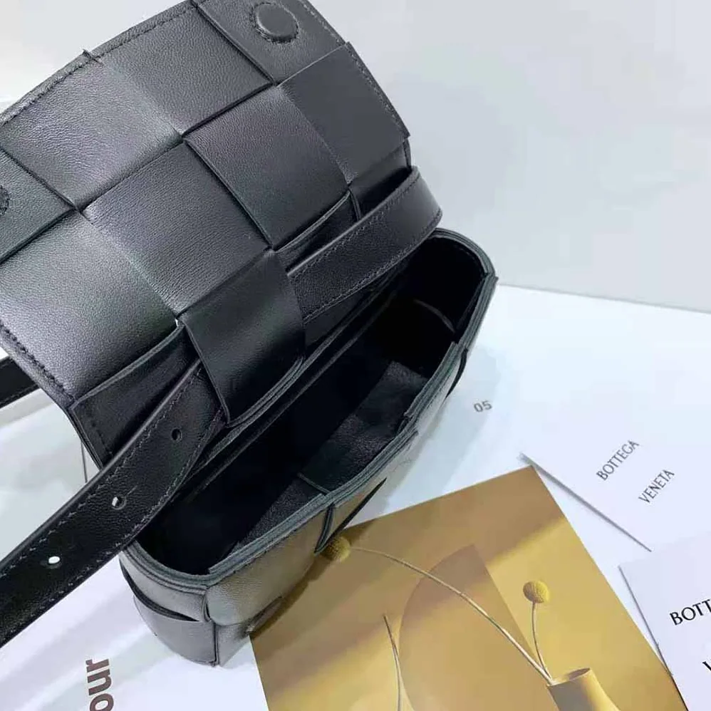 Bottega Veneta Belt Cassette Mini Intreccio Leather Belt Bag for Women in Black Bottega Veneta Belt Cassette Mini Intreccio Leather Belt Bag for Women in Black