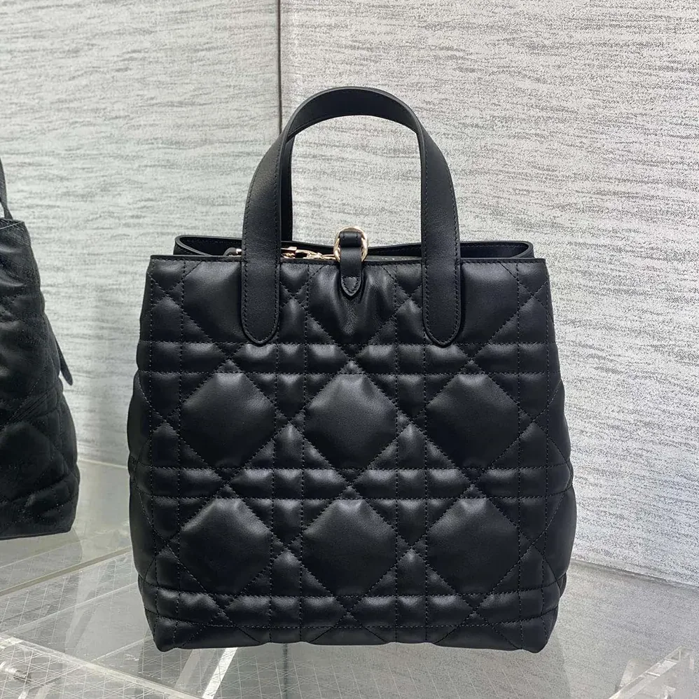 Dior Medium Dior Toujours Vertical Tote Bag Black Macrocannage Calfskin for Women Dior Medium Dior Toujours Vertical Tote Bag Black Macrocannage Calfskin for Women