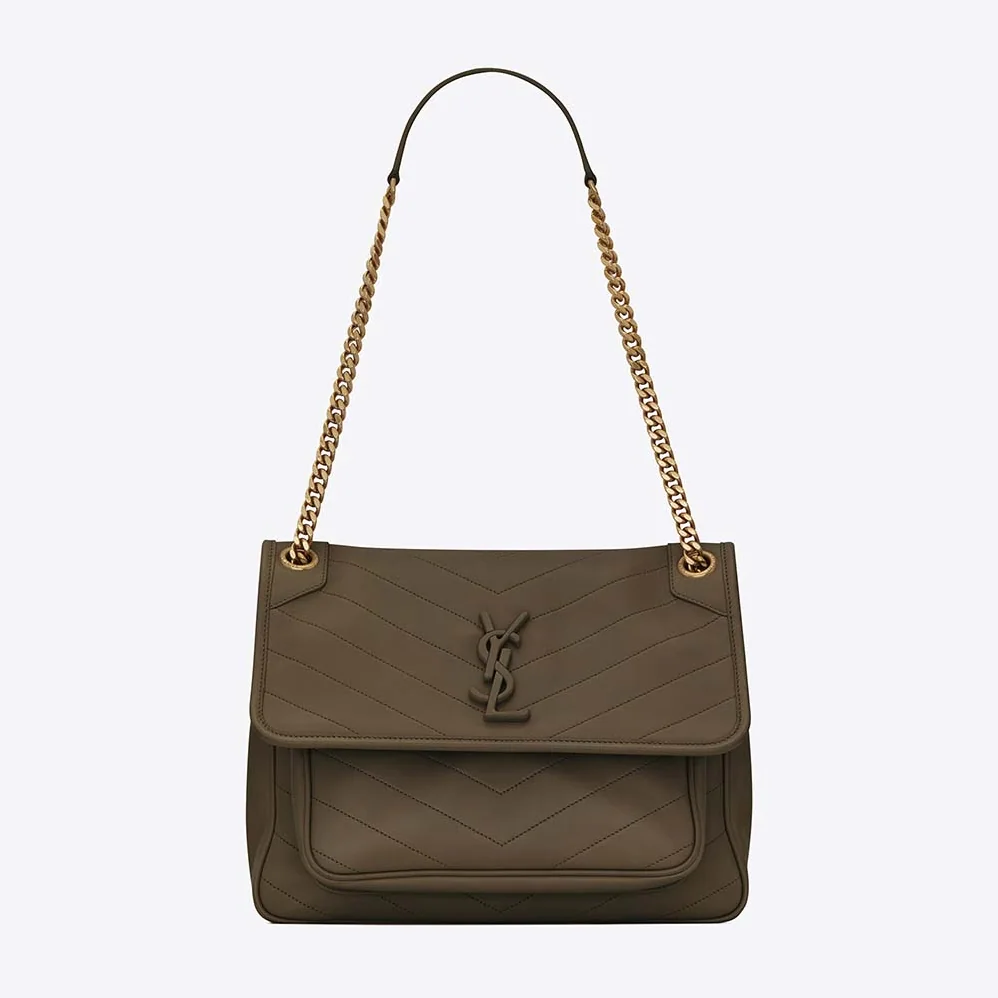 Saint Laurent YSL Niki Medium in Lambskin for Women in Green