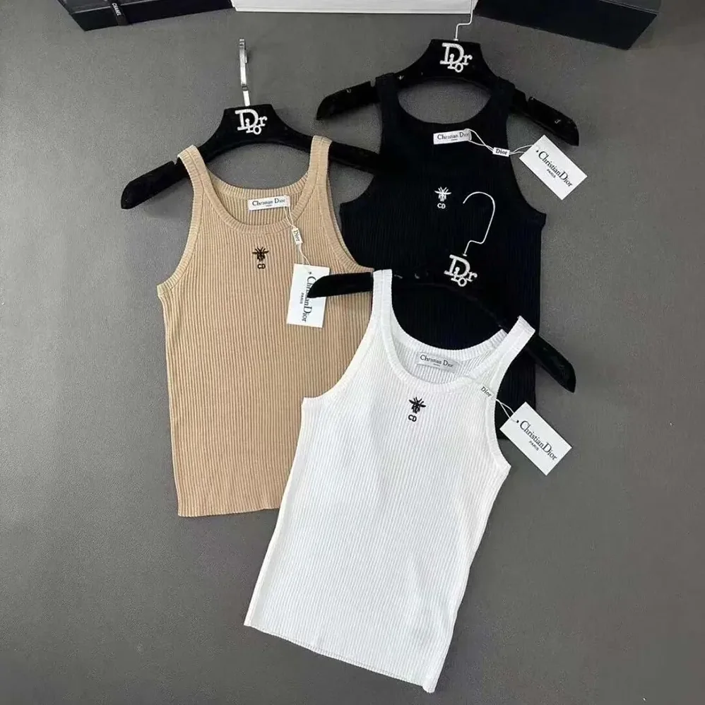 Dior Tank Top Sandy Ribbed Cotton Jersey for Women Dior Tank Top Sandy Ribbed Cotton Jersey for Women