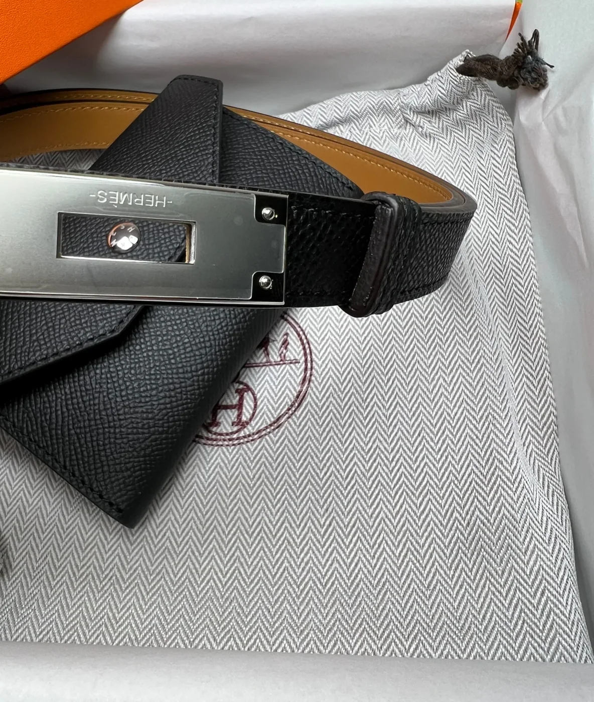 Hermes Kelly Pocket 18 Belt Noir