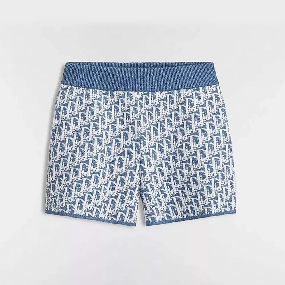 Dior Dioriviera Shorts Blue Spongy Dior Oblique Cotton for Women in Blend Jacquard Dior Dioriviera Shorts Blue Spongy Dior Oblique Cotton for Women in Blend Jacquard